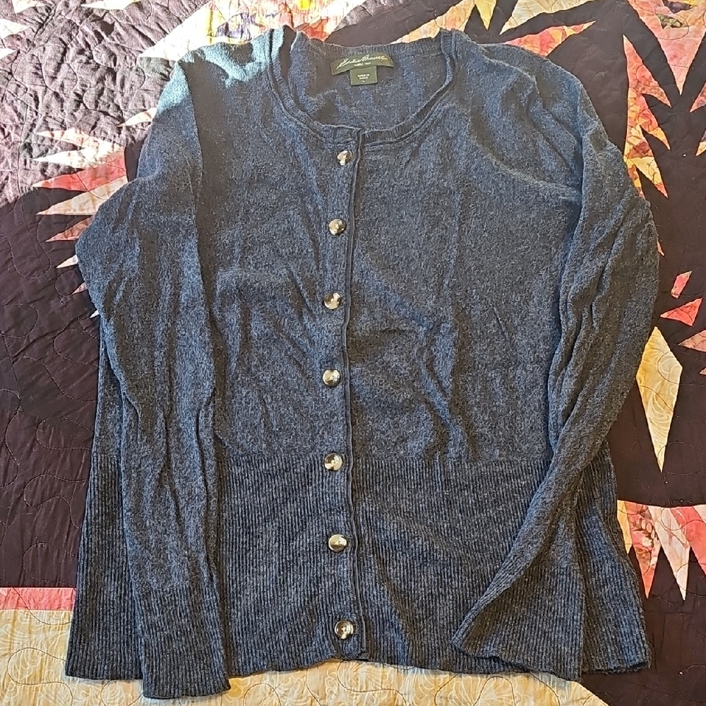 Eddie Bauer Midnight Blue Button Cardigan